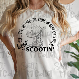 Heel, toe, do-see-do, come on baby let's go boot scootin' PNG