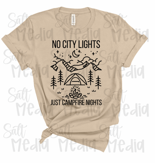 No city lights just campfire nights PNG